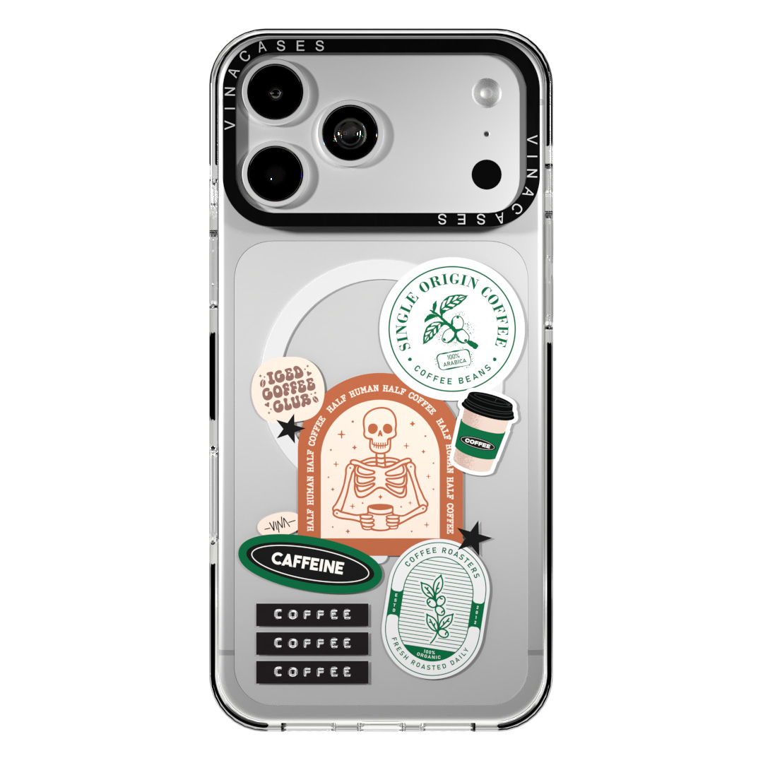 قاب مگسیف ضد ضربه آیفون وینا مدل Half Human Half Coffee