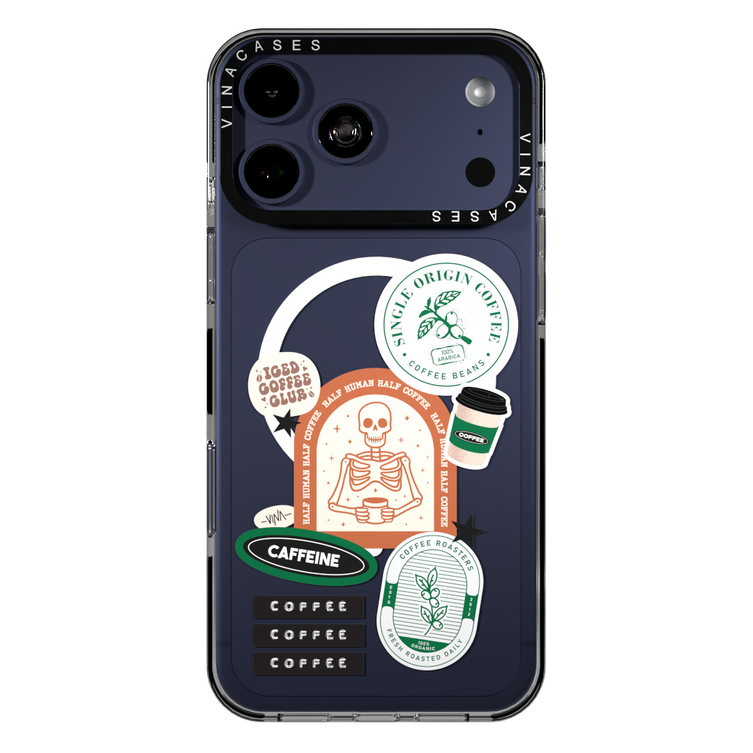 قاب مگسیف ضد ضربه آیفون وینا مدل Half Human Half Coffee - Image 3