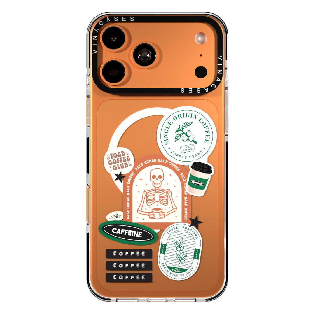 قاب مگسیف ضد ضربه آیفون وینا مدل Half Human Half Coffee - Image 4