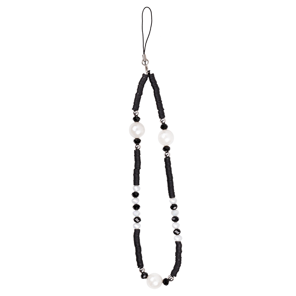 آویز موبایل ( بند گوشی ) وینا مدل Black And White Pearls