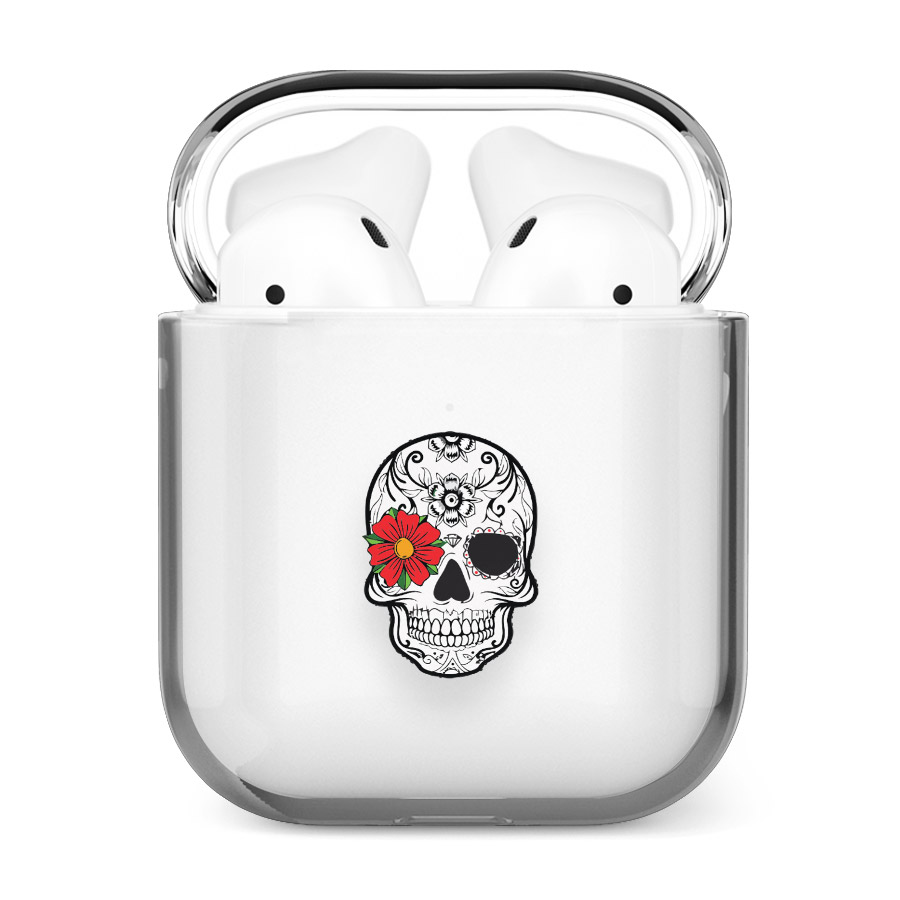 قاب شفاف ایرپاد وینا مدل Flower Skull