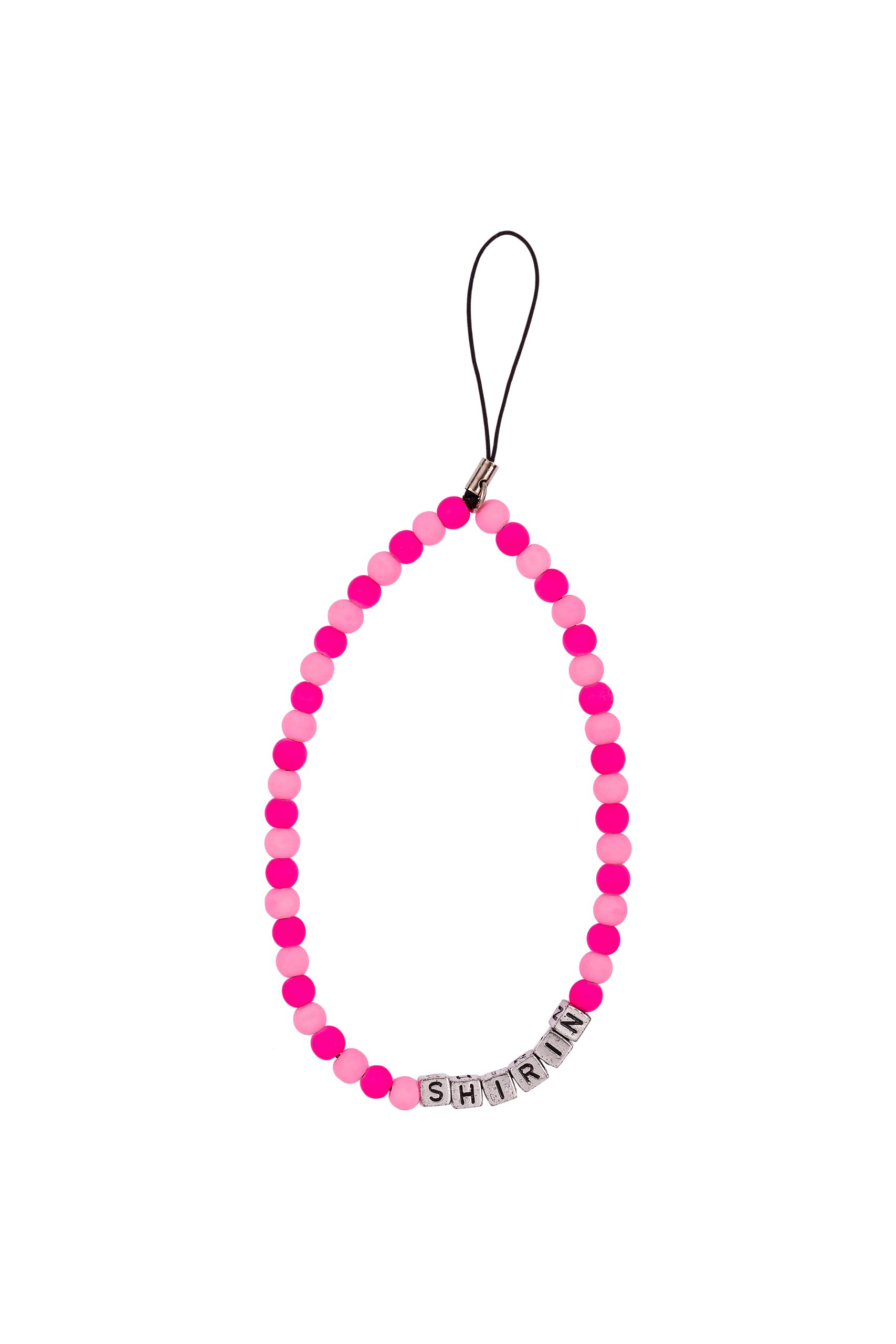 آویز موبایل ( بند گوشی ) وینا با اسم دلخواه مدل Hot Pink Baby Pink