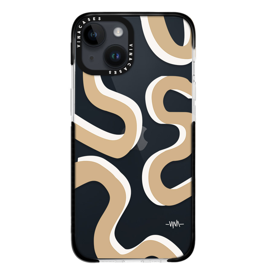 قاب ضد ضربه آیفون وینا مدل Beige Minimal Lines - Image 9