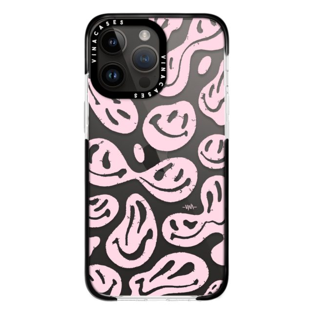 قاب ضد ضربه آیفون وینا مدل Pink Melting Smiley
