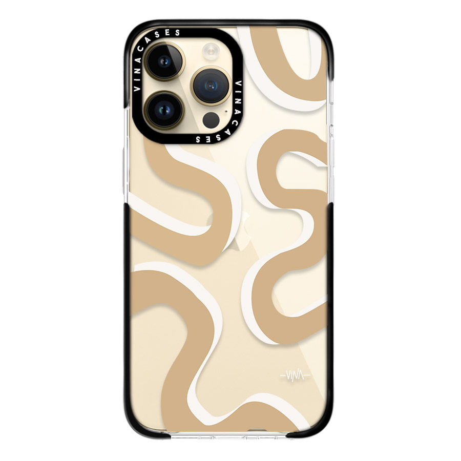 قاب ضد ضربه آیفون وینا مدل Beige Minimal Lines - Image 4