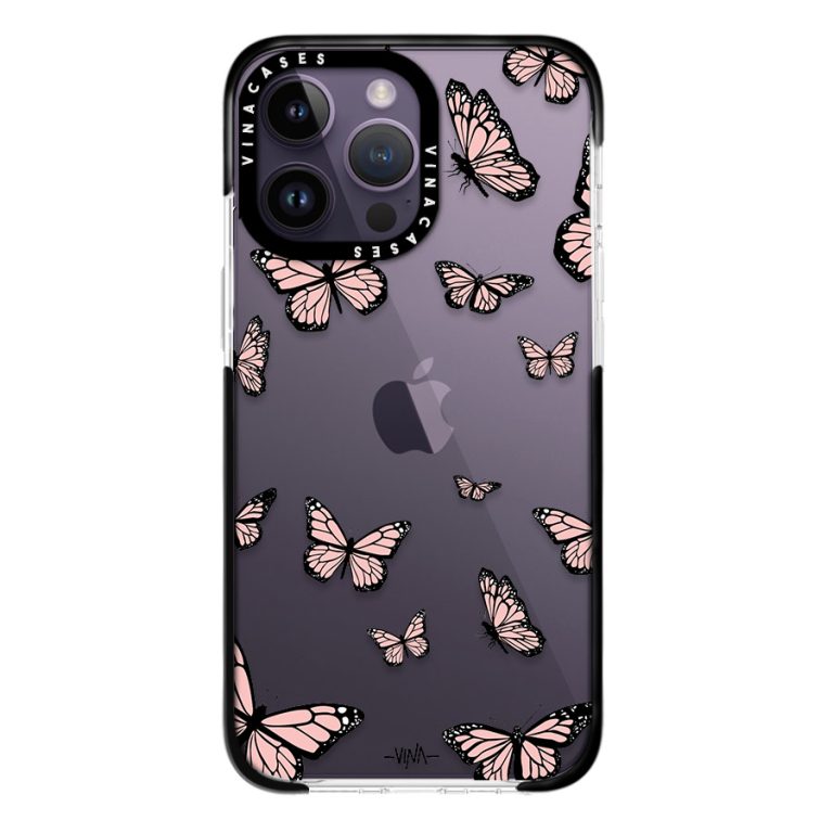 Alternative view of قاب ضد ضربه آیفون وینا با اسم دلخواه مدل Butterflies