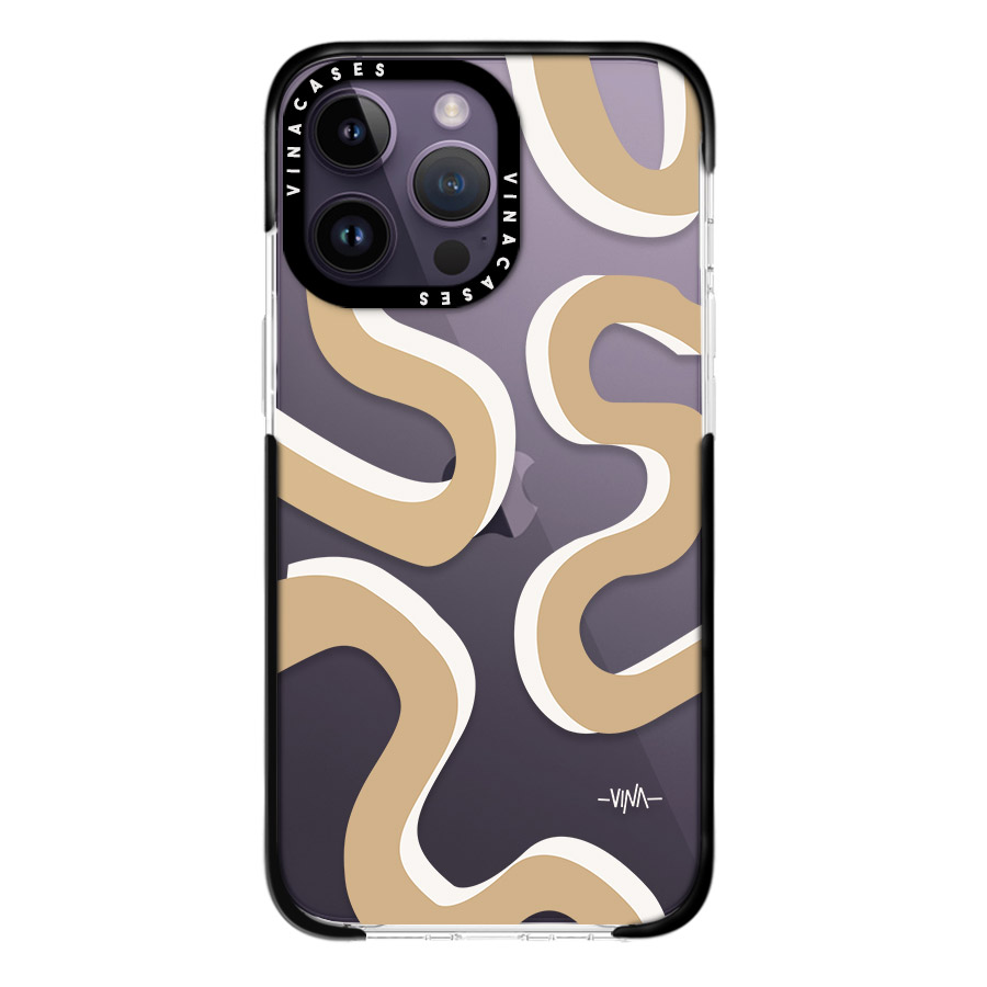قاب ضد ضربه آیفون وینا مدل Beige Minimal Lines - Image 3