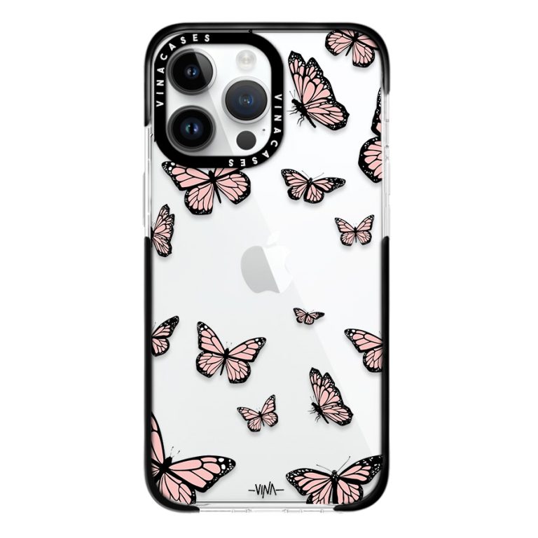 قاب ضد ضربه آیفون وینا با اسم دلخواه مدل Butterflies