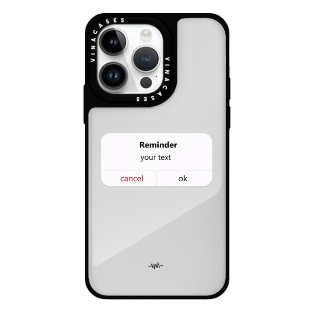 قاب آینه ای ضد ضربه آیفون وینا با اسم دلخواه مدل Reminder