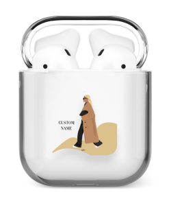 قاب شفاف ایرپاد وینا با اسم دلخواه مدل Camel Coat
