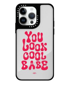 قاب آینه ای ضد ضربه آیفون وینا مدل You look cool babe