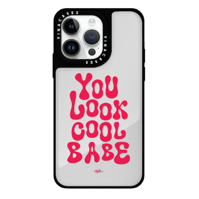 قاب آینه ای ضد ضربه آیفون وینا مدل You look cool babe
