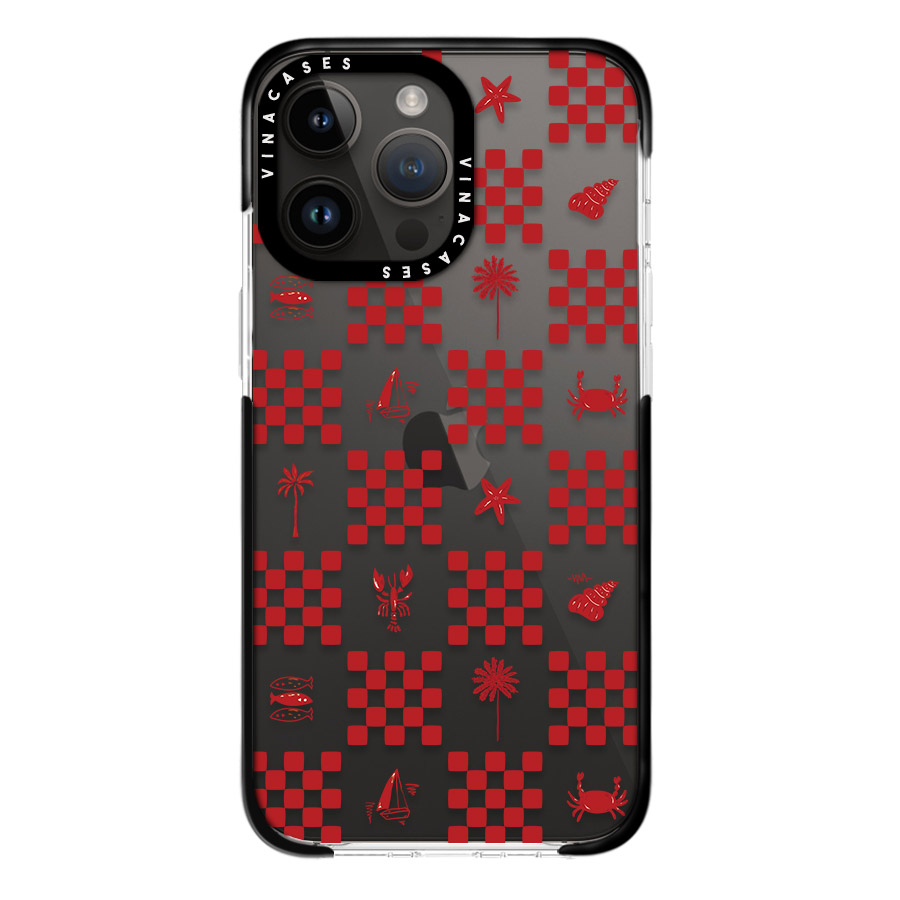 قاب ضد ضربه آیفون وینا مدل Red checkers - Image 3