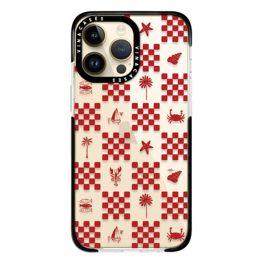 قاب ضد ضربه آیفون وینا مدل Red checkers - Image 4