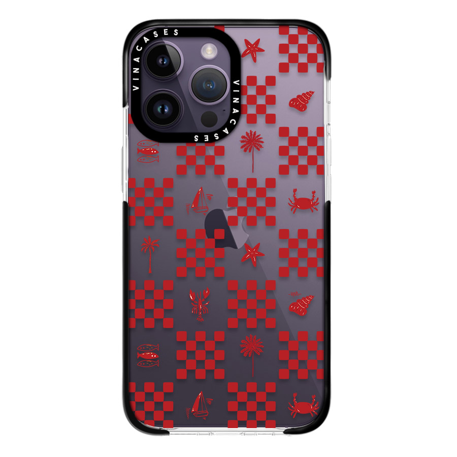 قاب ضد ضربه آیفون وینا مدل Red checkers - Image 5