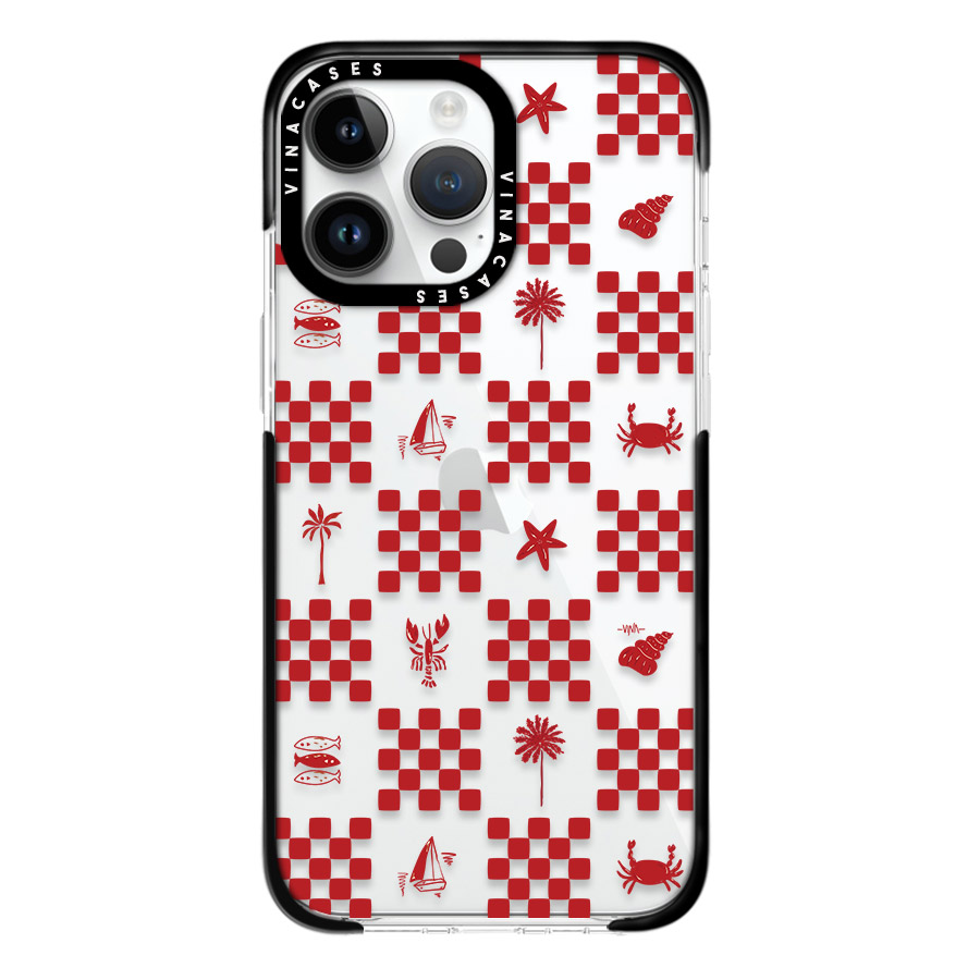 قاب ضد ضربه آیفون وینا مدل Red checkers - Image 6