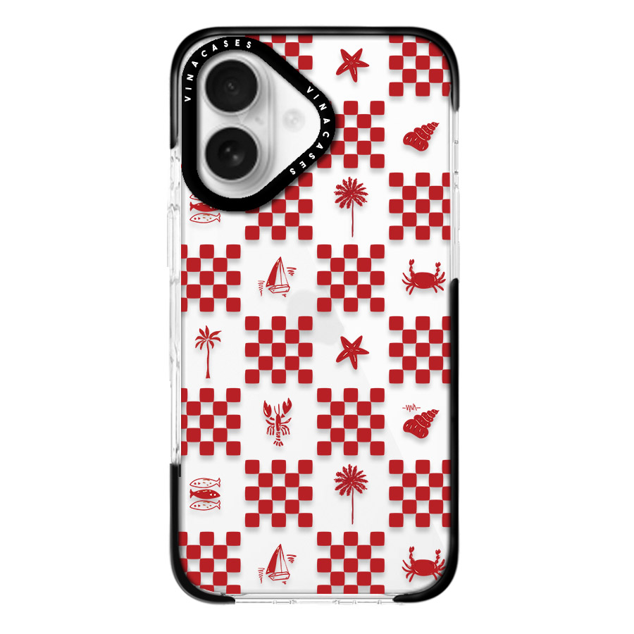 قاب ضد ضربه آیفون وینا مدل Red checkers - Image 8