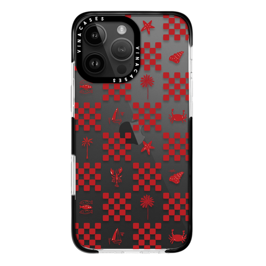 قاب ضد ضربه آیفون وینا مدل Red checkers - Image 2