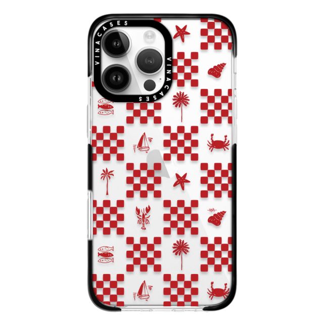 قاب ضد ضربه آیفون وینا مدل Red checkers