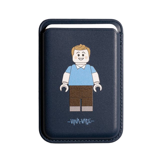 جاکارتی مگسیف چرمی آبی مدل Vina x Vace - Tintin lego