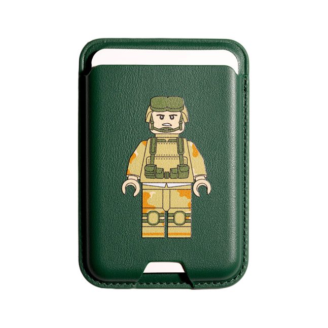 جاکارتی مگسیف چرمی سبز مدل Vina x Vace - Army lego