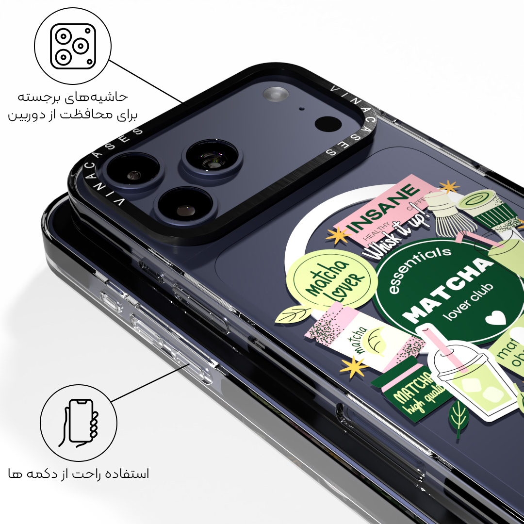قاب مگسیف ضد ضربه آیفون وینا مدل Matcha Club - Image 6