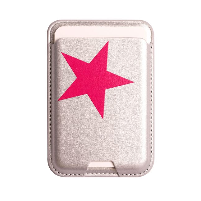 جاکارتی مگسیف چرمی نقره ای مدل Pink Star