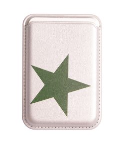 جاکارتی مگسیف چرمی نقره ای مدل Vina x Vace - Green Star