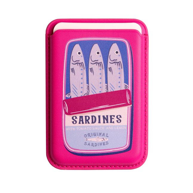 جاکارتی مگسیف چرمی صورتی مدل Purple Sardines