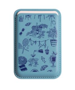 جاکارتی مگسیف چرمی آبی روشن مدل Blue Picnic