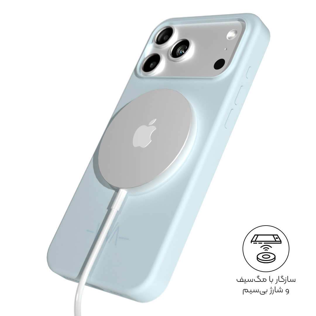 قاب آیفون مگسیف وینا مدل سیلیکونی آبی آسمانی - Image 3