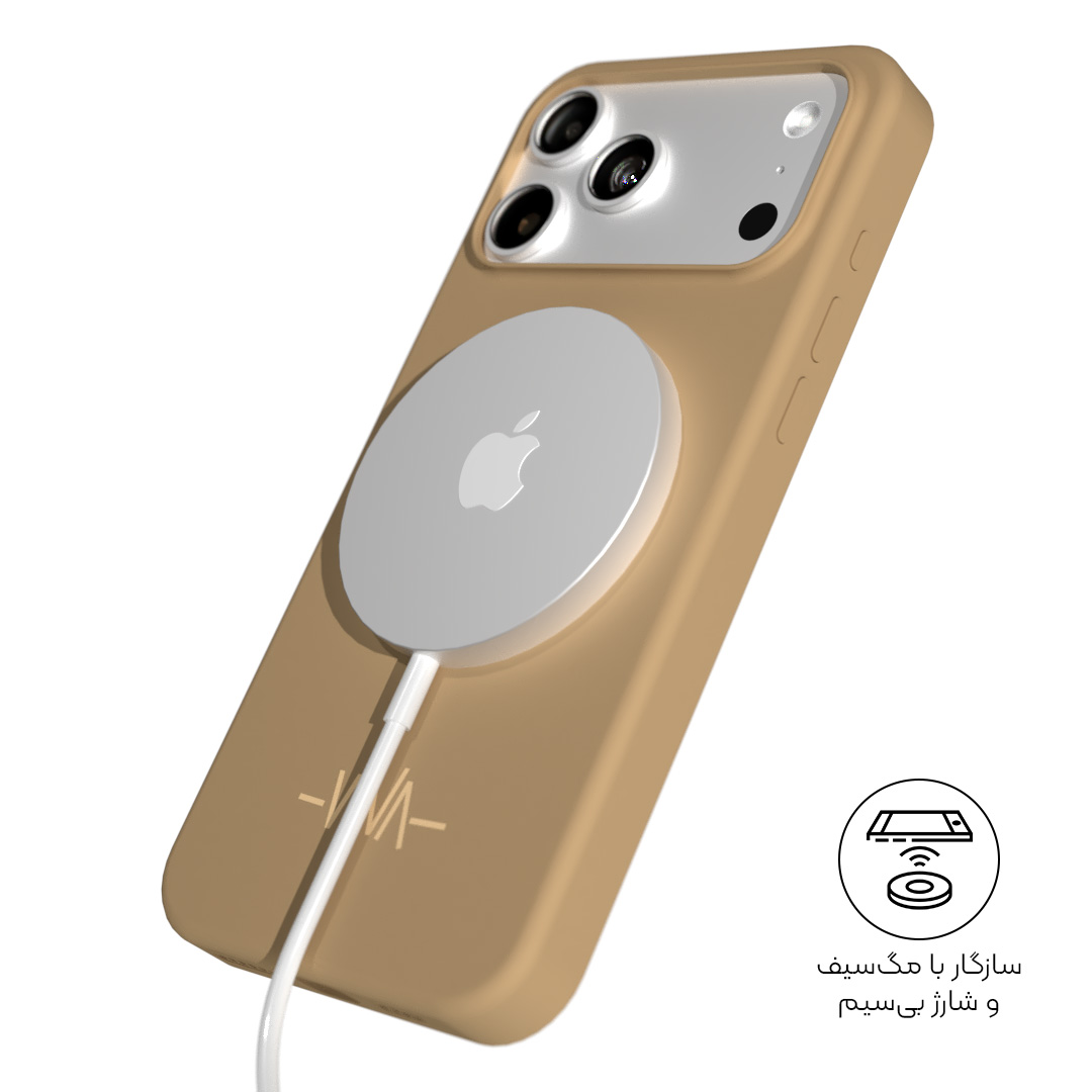 قاب آیفون مگسیف وینا مدل سیلیکونی کرم - Image 3