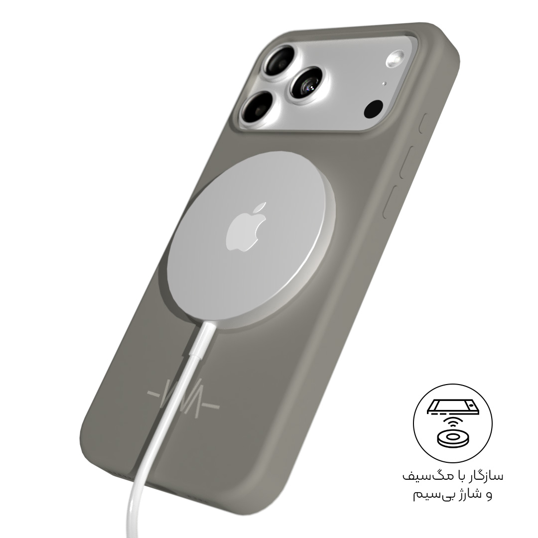 قاب آیفون مگسیف وینا مدل سیلیکونی طوسی - Image 3