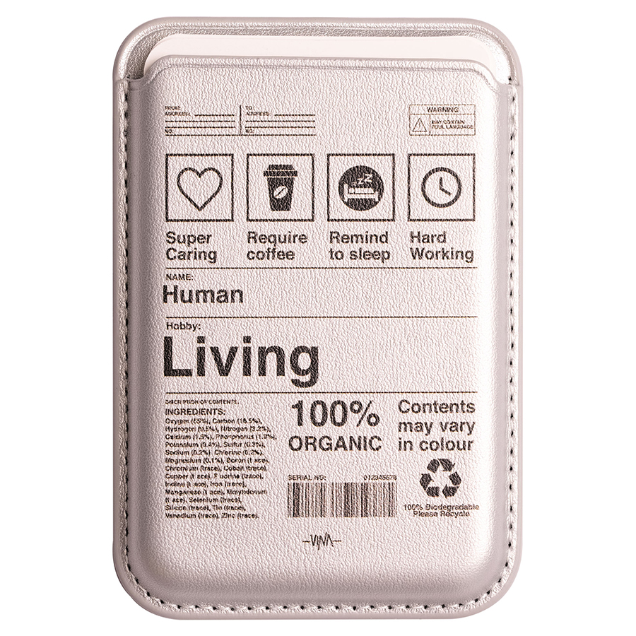 جاکارتی مگسیف چرمی نقره ای مدل Human - Image 3