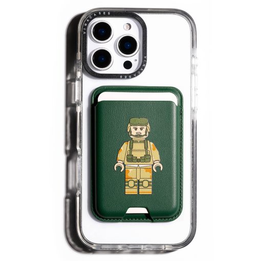 جاکارتی مگسیف چرمی سبز مدل Vina x Vace - Army lego - Image 2