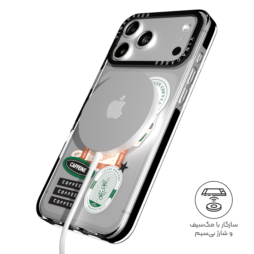 قاب مگسیف ضد ضربه آیفون وینا مدل Half Human Half Coffee - Image 6