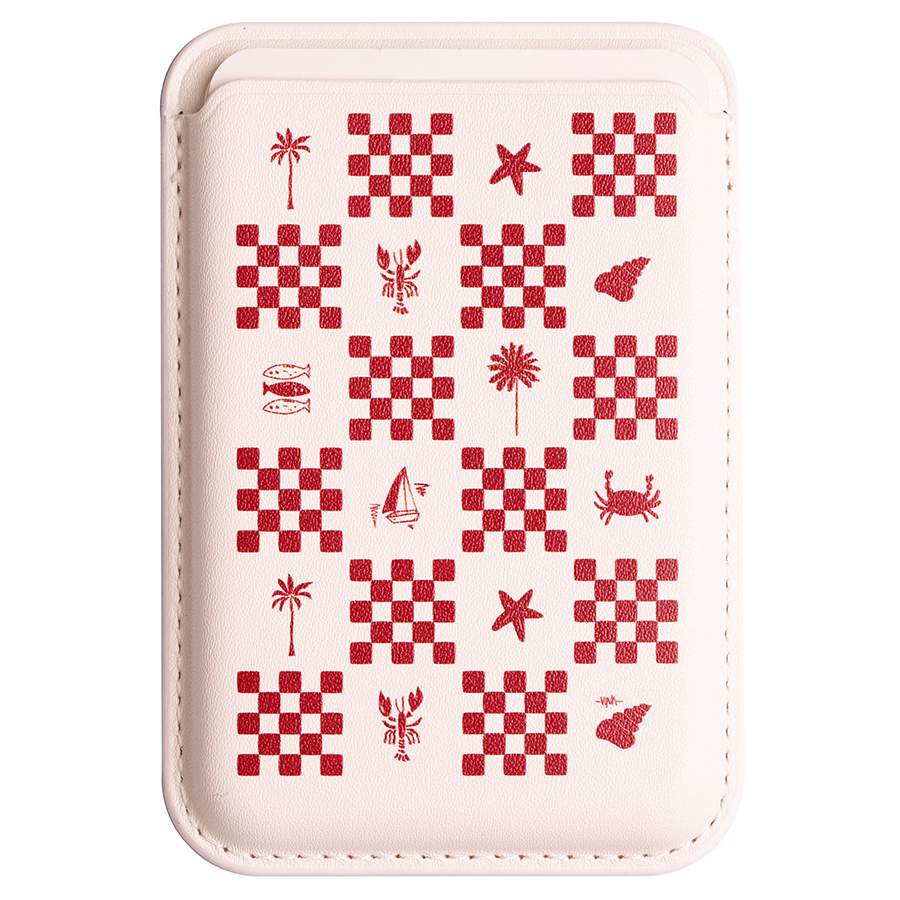 جاکارتی مگسیف چرمی سفید مدل Red Checkers - Image 4