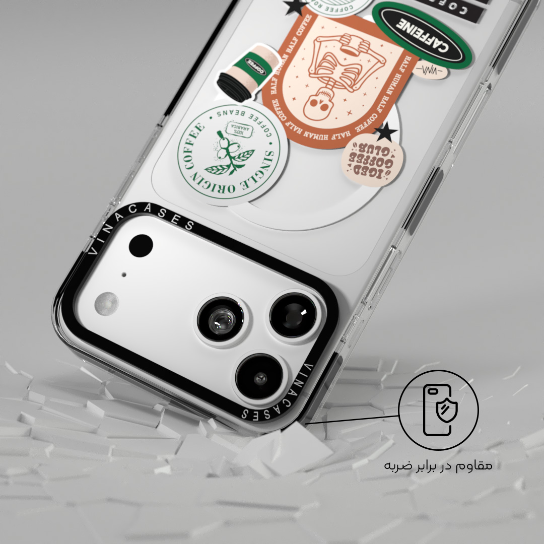 قاب مگسیف ضد ضربه آیفون وینا مدل Half Human Half Coffee - Image 8