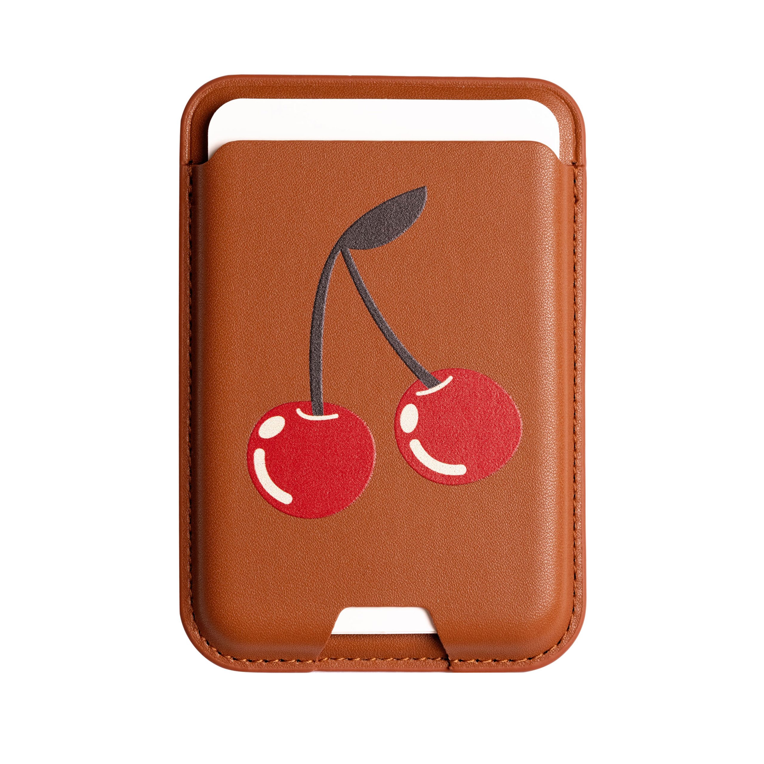 جاکارتی مگسیف چرمی قهوه ای مدل Big Cherry