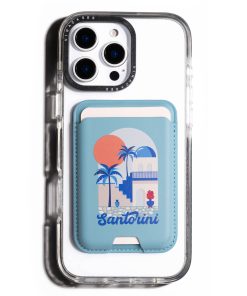 Alternative view of جاکارتی مگسیف چرمی آبی روشن مدل Santorini