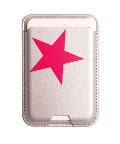 جاکارتی مگسیف چرمی نقره ای مدل Pink Star