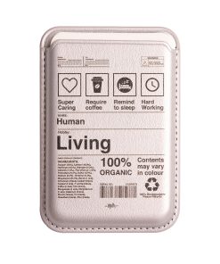 جاکارتی مگسیف چرمی نقره ای مدل Human