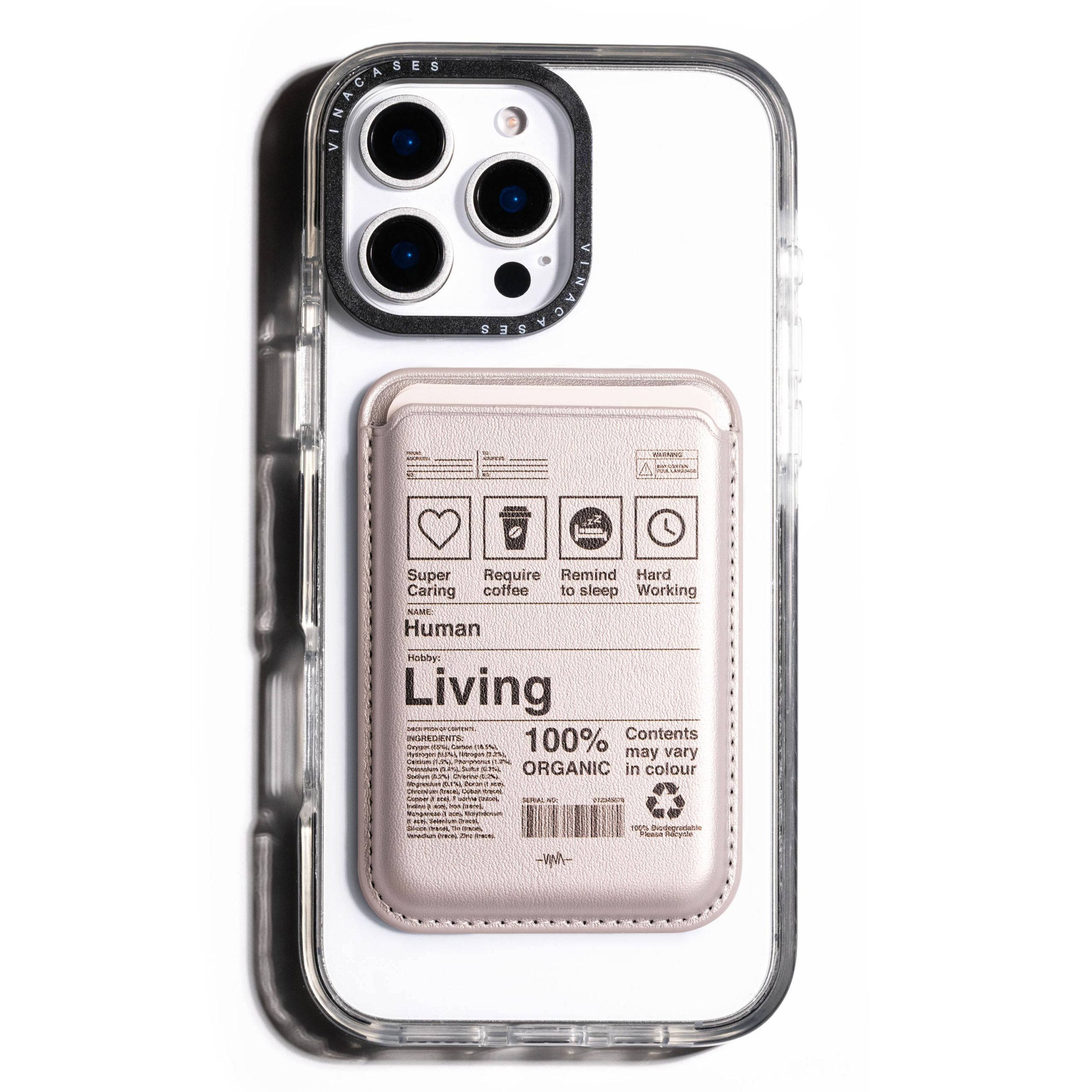 جاکارتی مگسیف چرمی نقره ای مدل Human - Image 2