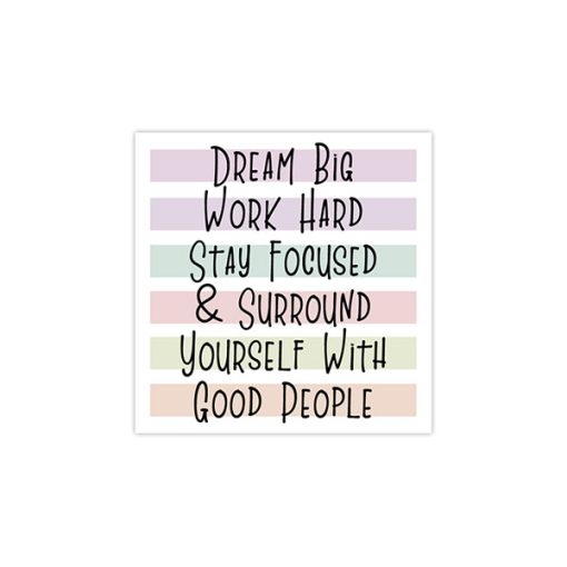 استیکر وینا مدل Dream Big And Work Hard