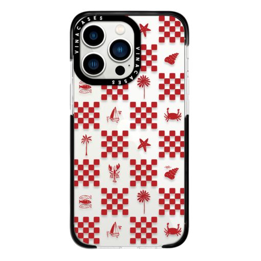 قاب ضد ضربه آیفون وینا مدل Red checkers - Image 15