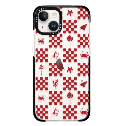 قاب ضد ضربه آیفون وینا مدل Red checkers - Image 10