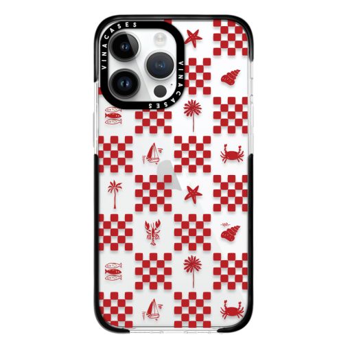 قاب ضد ضربه آیفون وینا مدل Red checkers