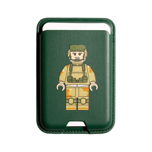 جاکارتی مگسیف چرمی سبز مدل Vina x Vace - Army lego